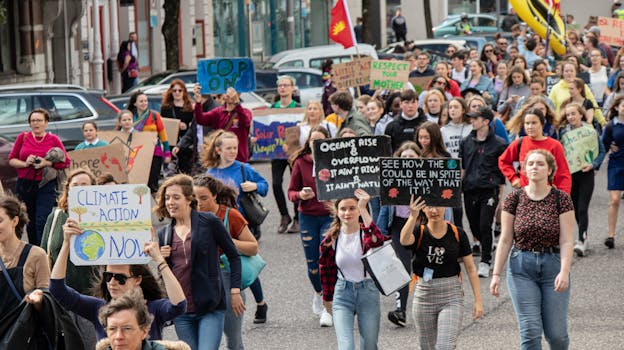 Protesters marching against the Vietnam War