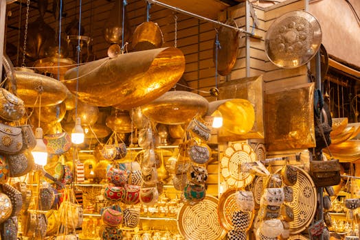 Local artisan market with vibrant crafts