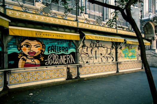 colorful murals representing counterculture
