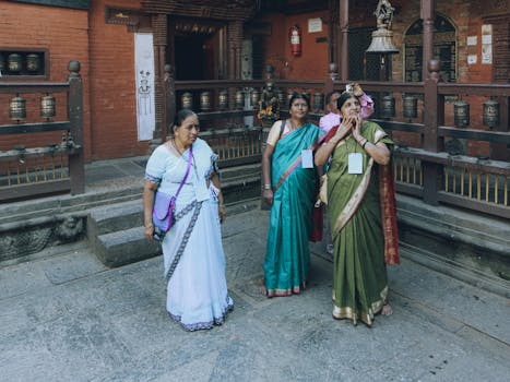 Tour group exploring historic sites